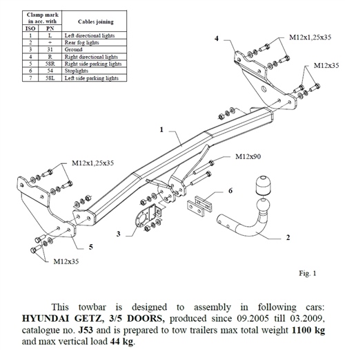 Hyundai Getz Çeki Demiri , Kuğu Boynu - Sabit , 2005 - 2009