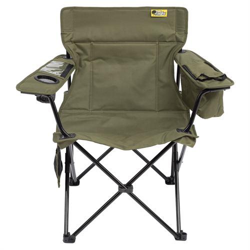Kamp Sandalyesi - Katlanabilen - Buzluk bölmeli ve Cep Telefon Cepli - Haki