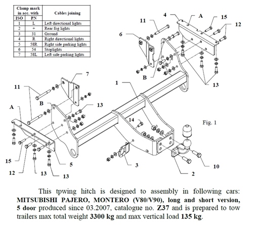 Mitsubishi Pajero Çeki Demiri , Flanşlı , 2007 - Bugüne