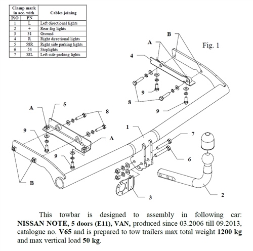 Nissan Note Çeki Demiri , Kuğu Boynu - Sabit , 2006 - 2013