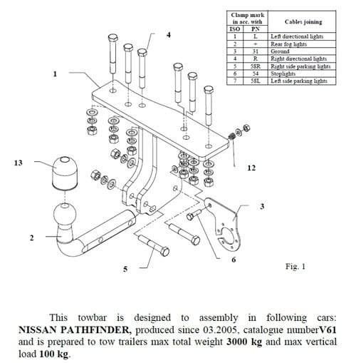 Nissan Pathfinder Çeki Demiri , Kuğu Boynu - Sabit , 2005 - Bugüne