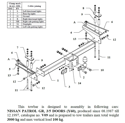 Nissan Patrol GR Çeki Demiri , Flanşlı , 1987 - 1997