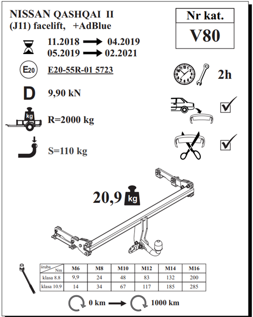Nissan Qashqai Çeki Demiri , Kuğu Boynu - Sabit , 2018 - 2021