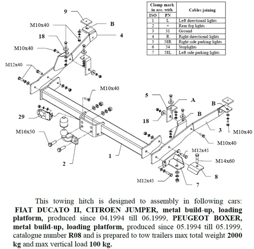Peugeot Boxer Çeki Demiri , Flanşlı , 1994 - 1999
