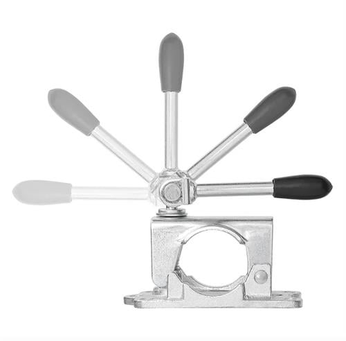 Römork & Karavan Destek Tekerleği Kelepçesi - Mafsallı - 6 Delikli - 48 mm