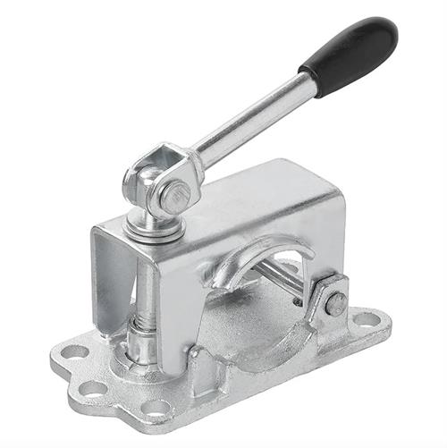 Römork & Karavan Destek Tekerleği Kelepçesi - Mafsallı - 6 Delikli - 48 mm