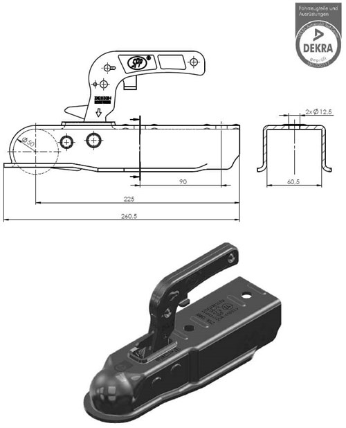 Römork & Karavan Kaplin - 1300 Kg - Dörtköşe 60 mm Bağlantı