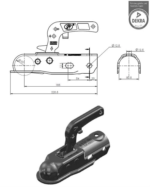 Römork & Karavan Kaplin - 1300 Kg - Yuvarlak 50 mm Bağlantı