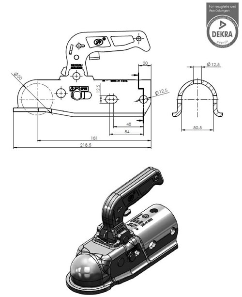 Römork & Karavan Kaplin - 3000 Kg - Yuvarlak 50 mm Bağlantı