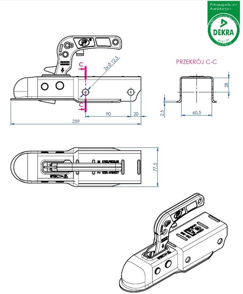 Römork & Karavan Kaplin - 750 Kg - Dörtköşe 60 mm Bağlantı