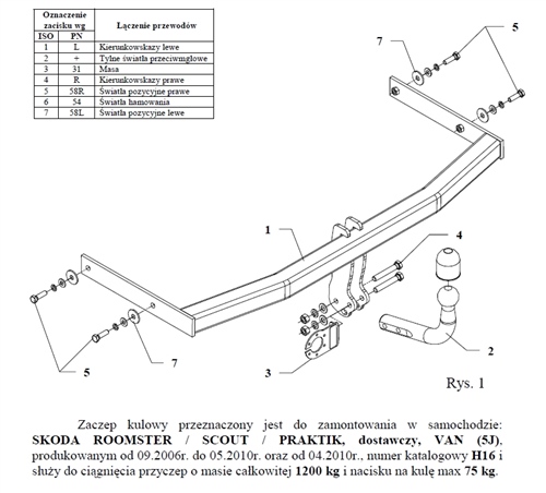 Skoda Roomster Çeki Demiri , Kuğu Boynu - Sabit , 2006 - Bugüne