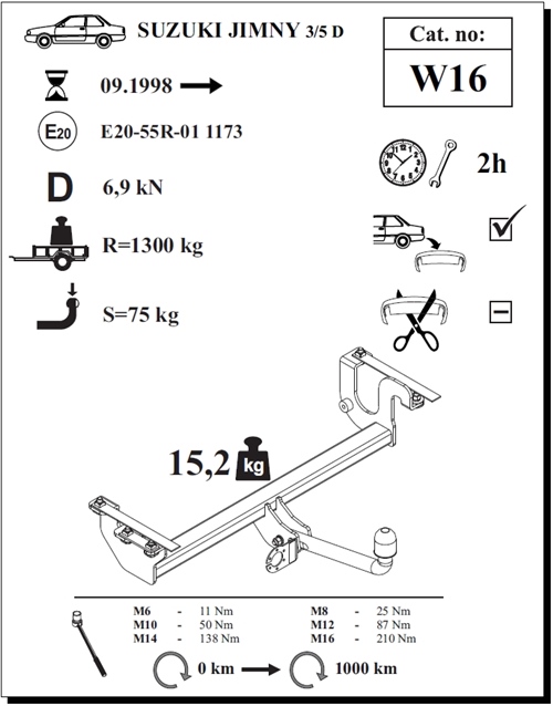 Suzuki Jimny Çeki Demiri , Kuğu Boynu - Sabit , 1998 - Bugüne