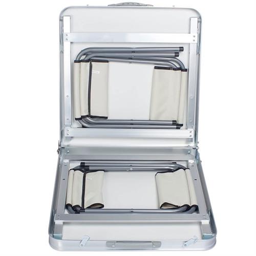 Tabureli Deluxe Katlanabilir Piknik Masası Seti - Gri