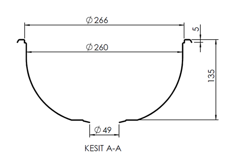 Yuvarlak 304 Paslanmaz Çelik Eviye – 29 cm Küre Lavabo