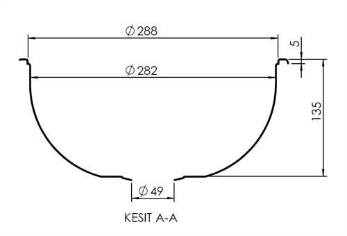 Yuvarlak 304 Paslanmaz Çelik Eviye – 31 cm Küre Lavabo