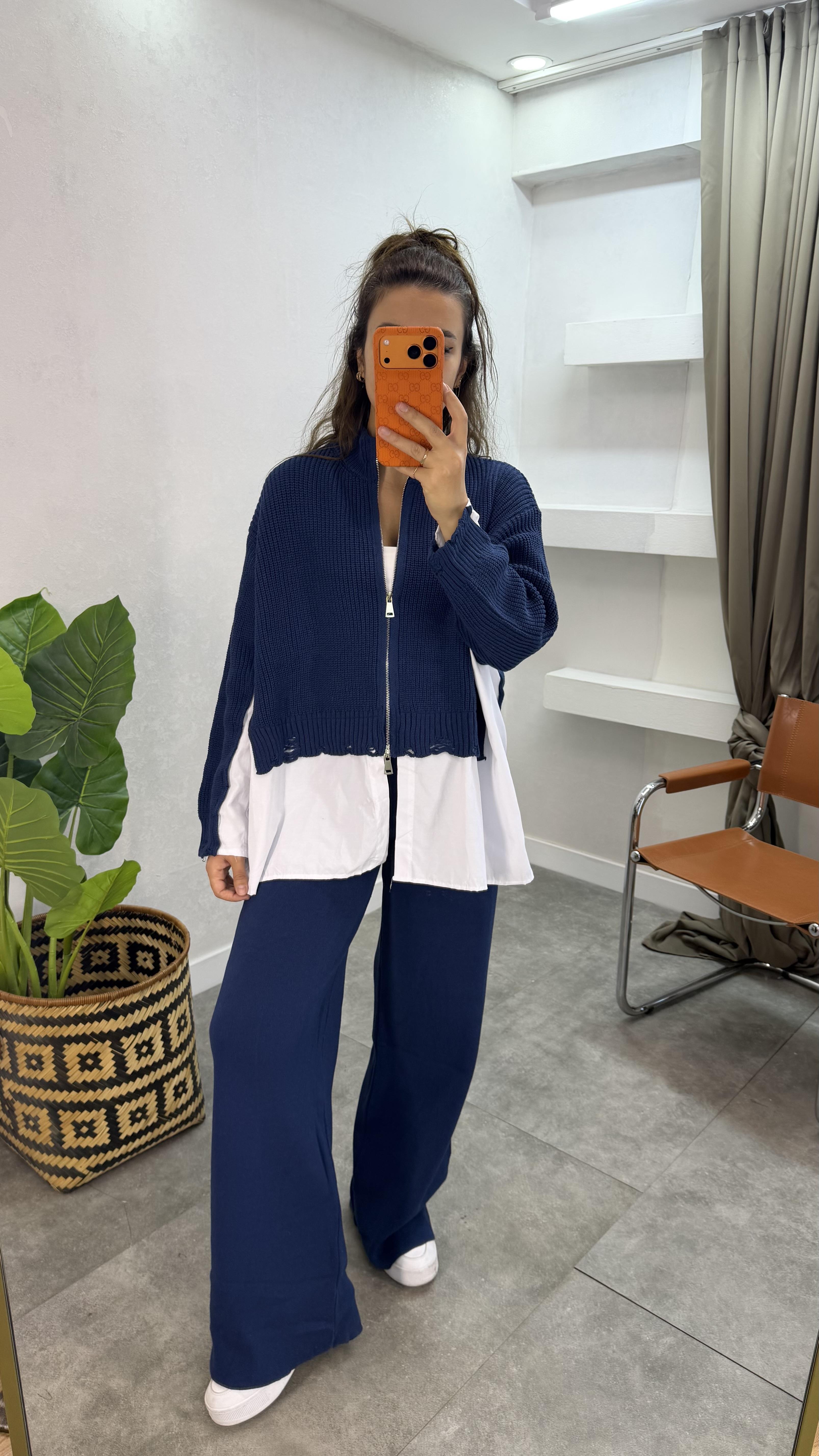 POPLİN DETAY TRİKO TAKIM LACİ