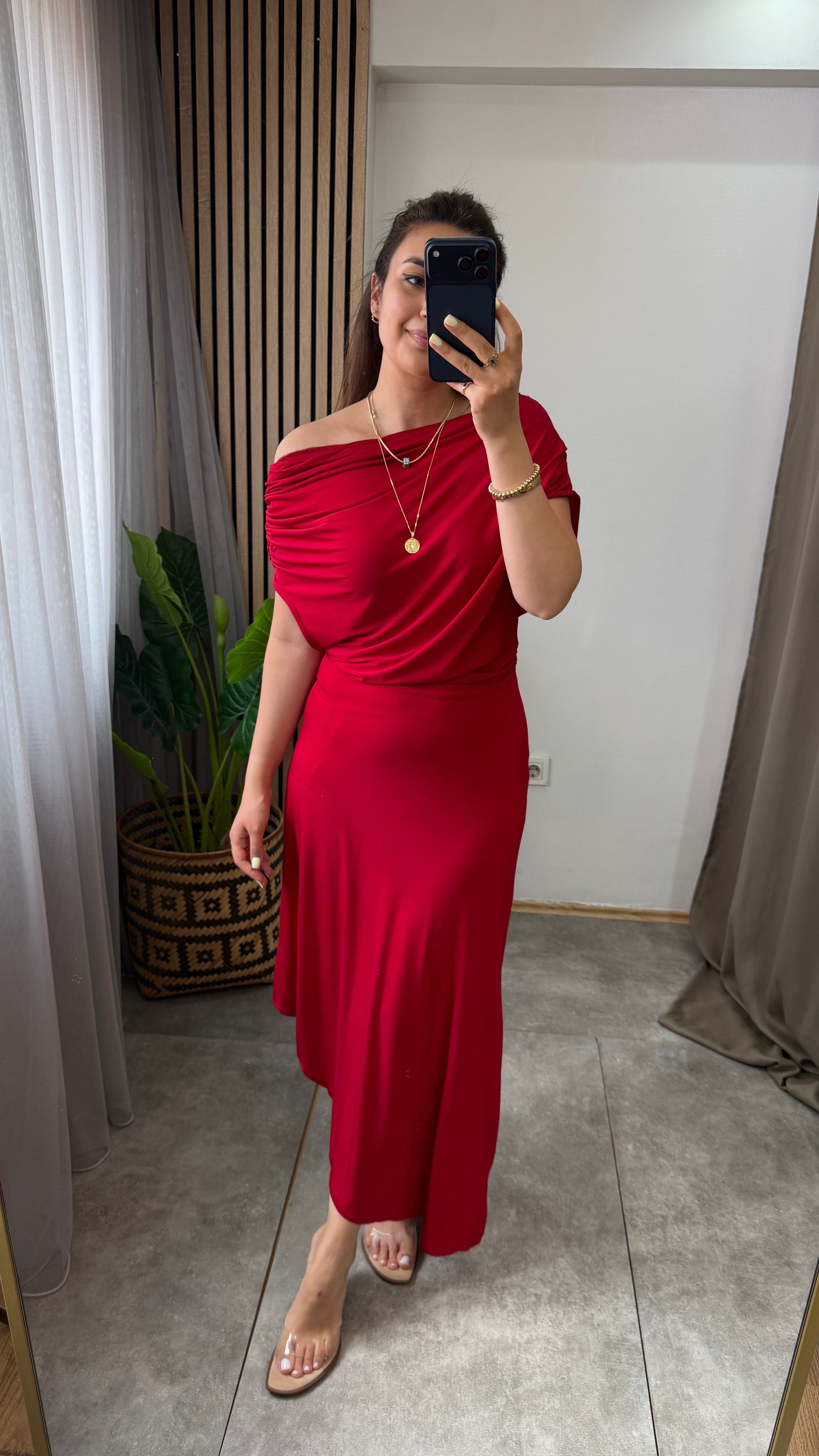 SARA ELBİSE KIRMIZI 