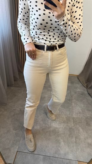 BOYFİT JEAN EKRU 