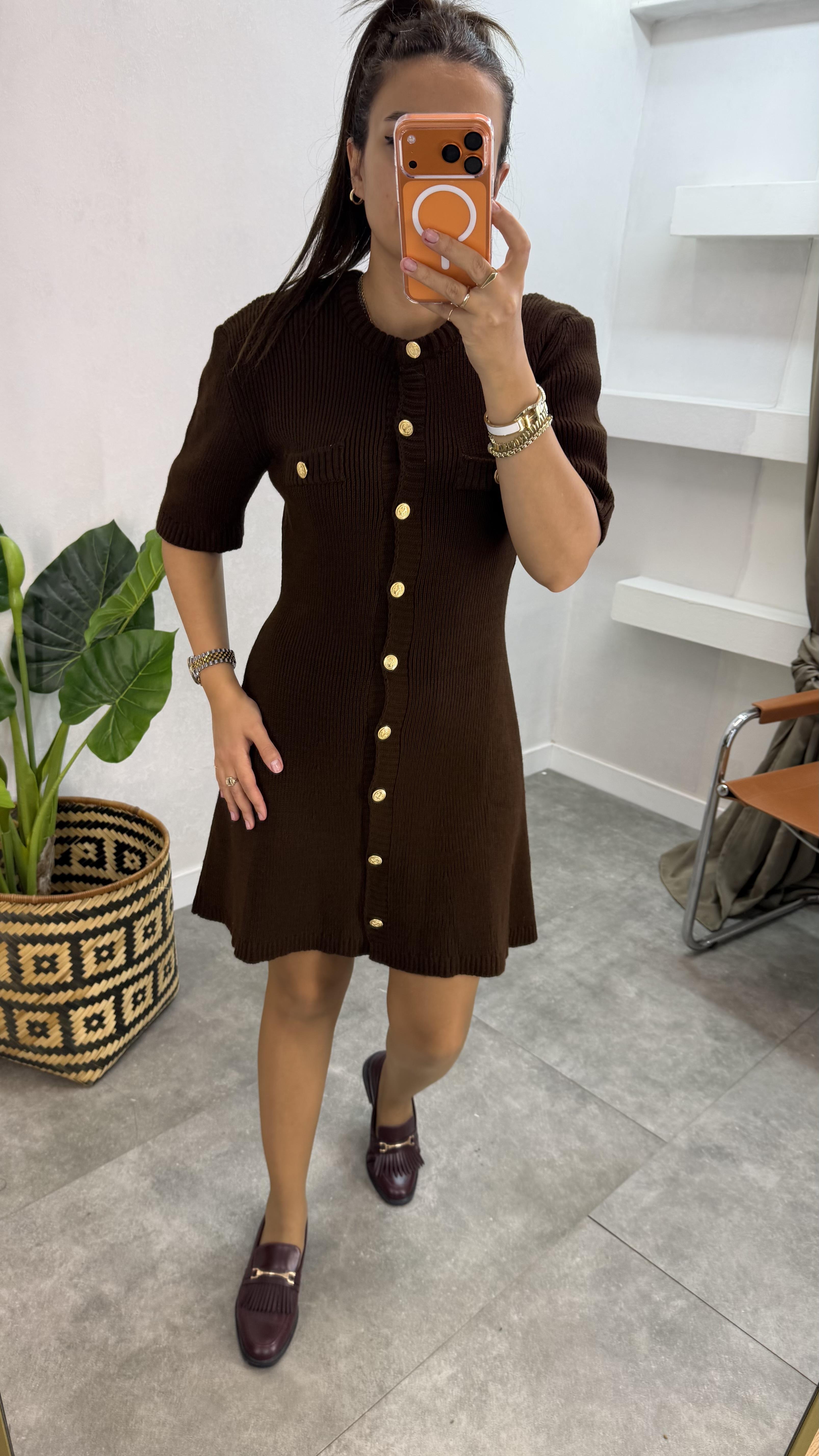 TRİKO ELBİSE ACI KAHVE · 2