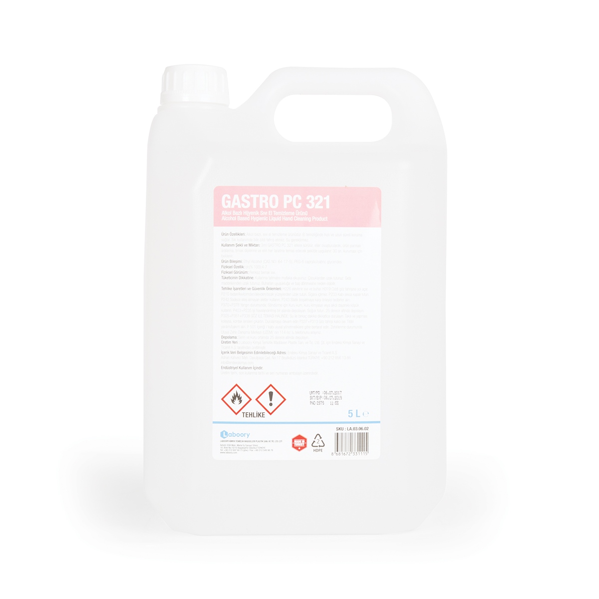 7 01 08 10GASTRO PC 321 ALKOL BAZLI HİJ.SIVI EL TEM.ÜR.