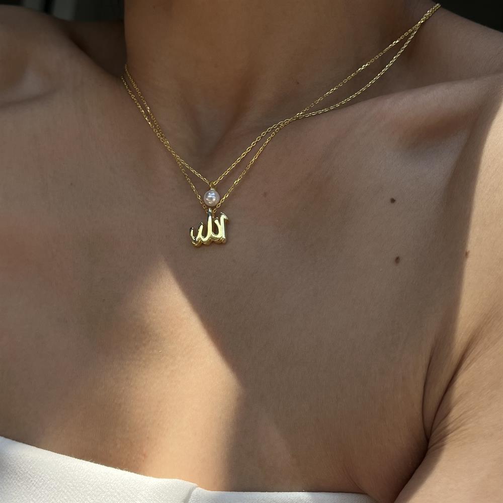 925 ayar gümüş arapça Allah kolye