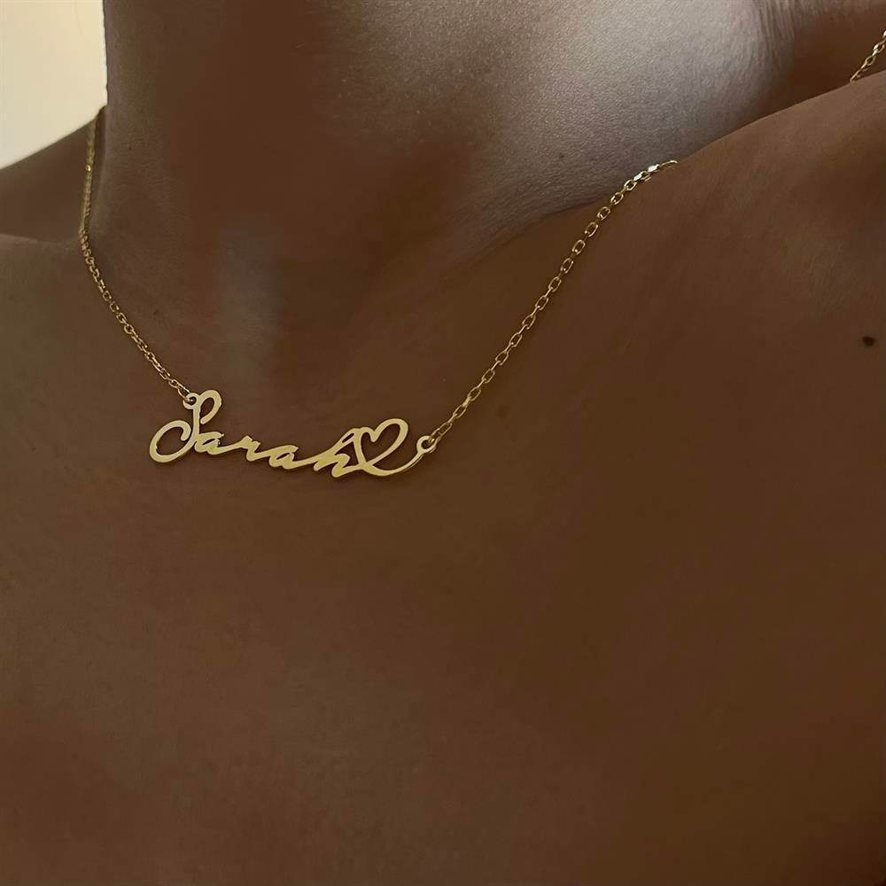 925 ayar gümüş kalpli isim kolye