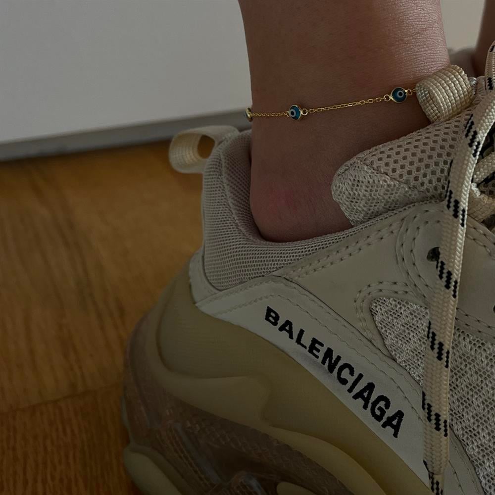 925 ayar gümüş nazar boncuklu halhal