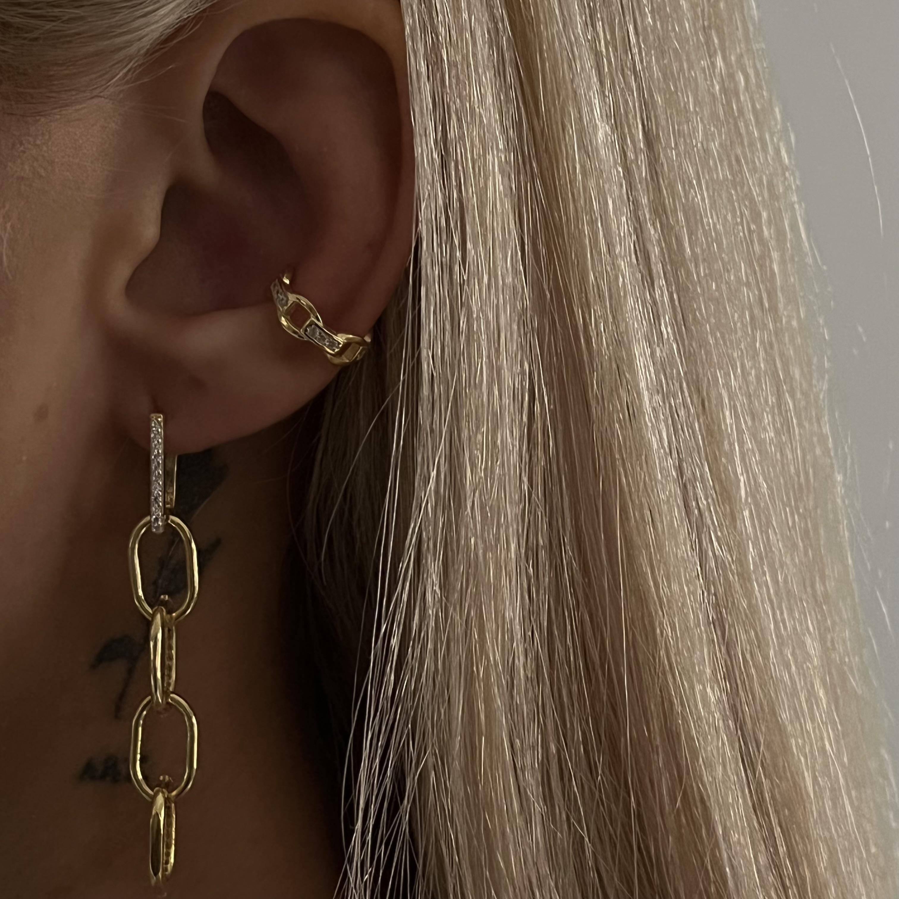 925 ayar gümüş uzun zincir küpe