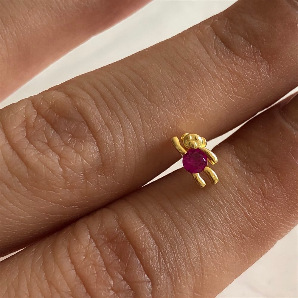 925 ayıcık piercing küpe