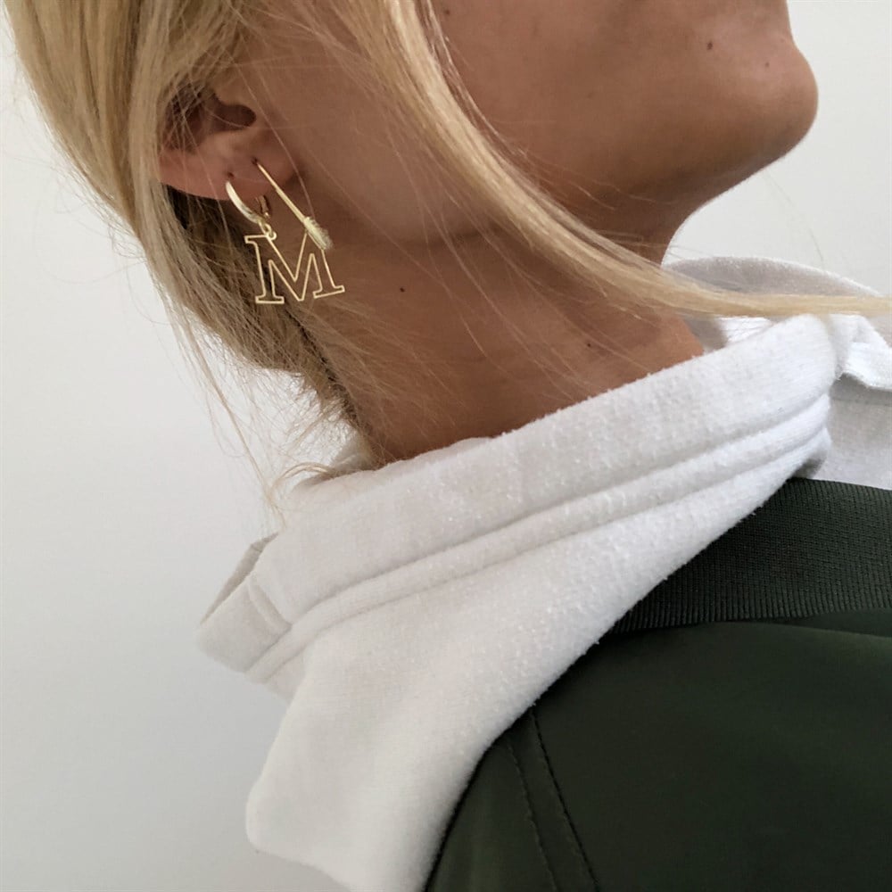 925 boş plaka harf küpe