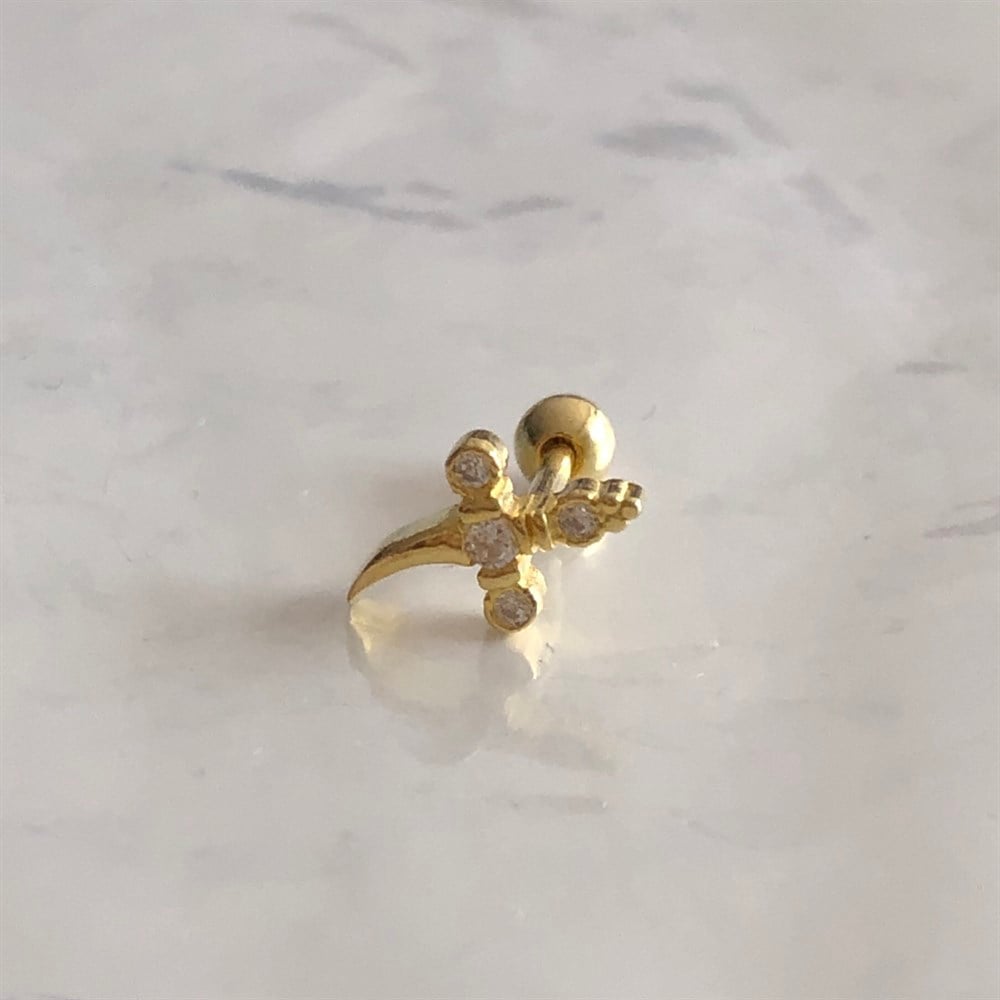 925 kılıç sembollü piercing küpe