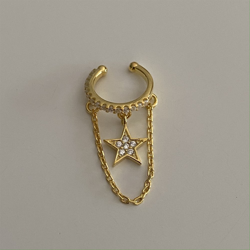 925 sallantılı yıldızlı ear cuff
