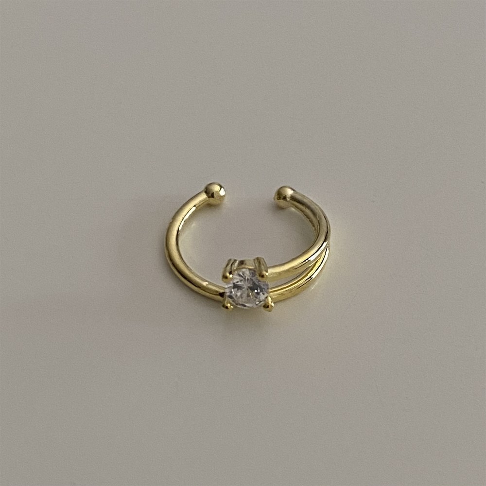 925 tek taşlı ear cuff