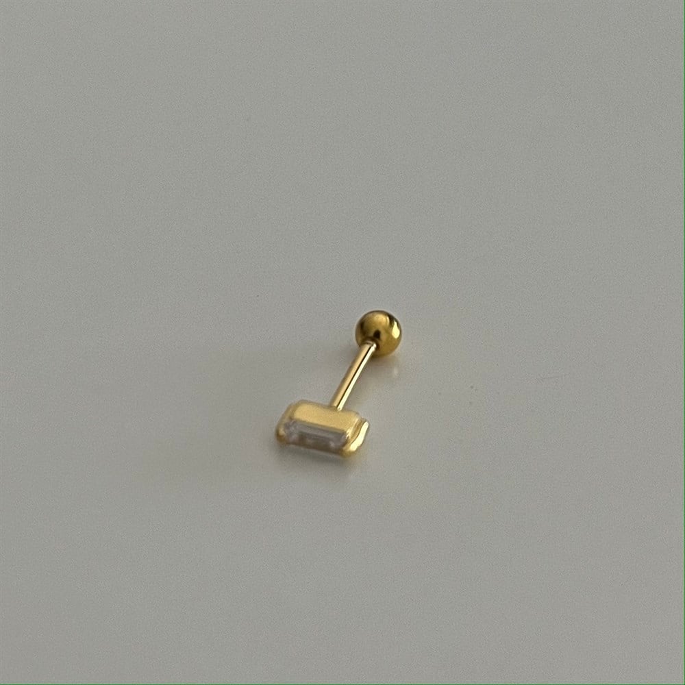 925 tekli baget taşlı piercing küpe