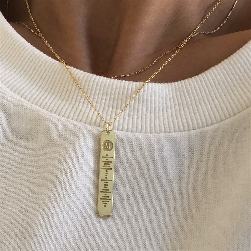 925 unisex spotify kolye