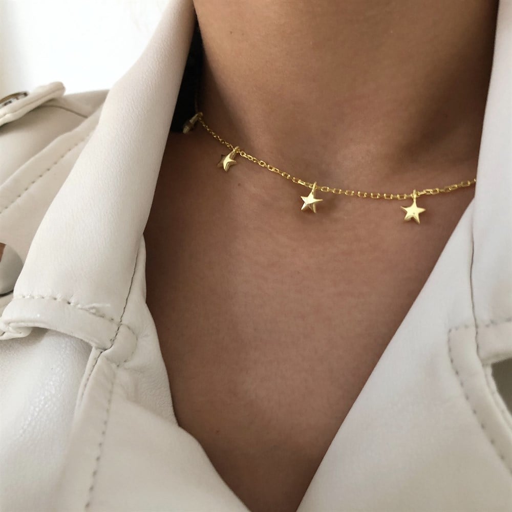 925 yıldız choker/kolye