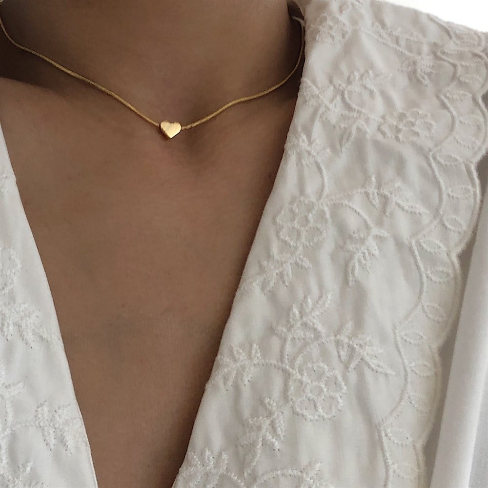 mini gold kalp kolye