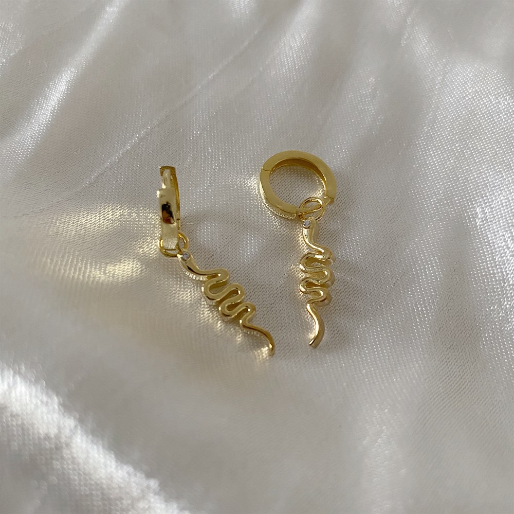 sallantılı yılan küpe 925