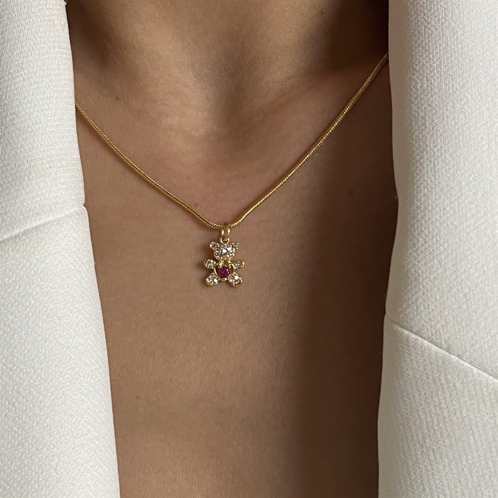 Taşlı ayıcık kolye