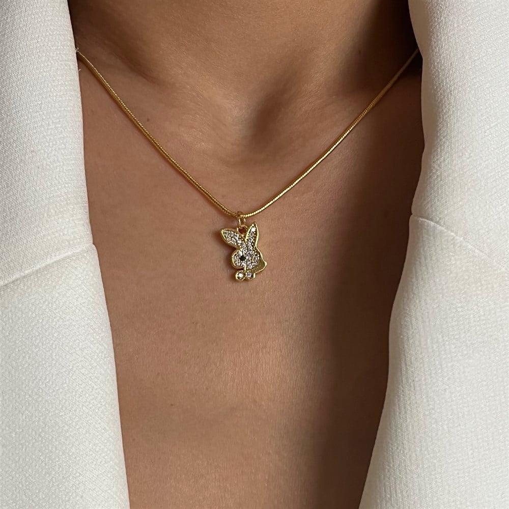 Taşlı tavşan kolye