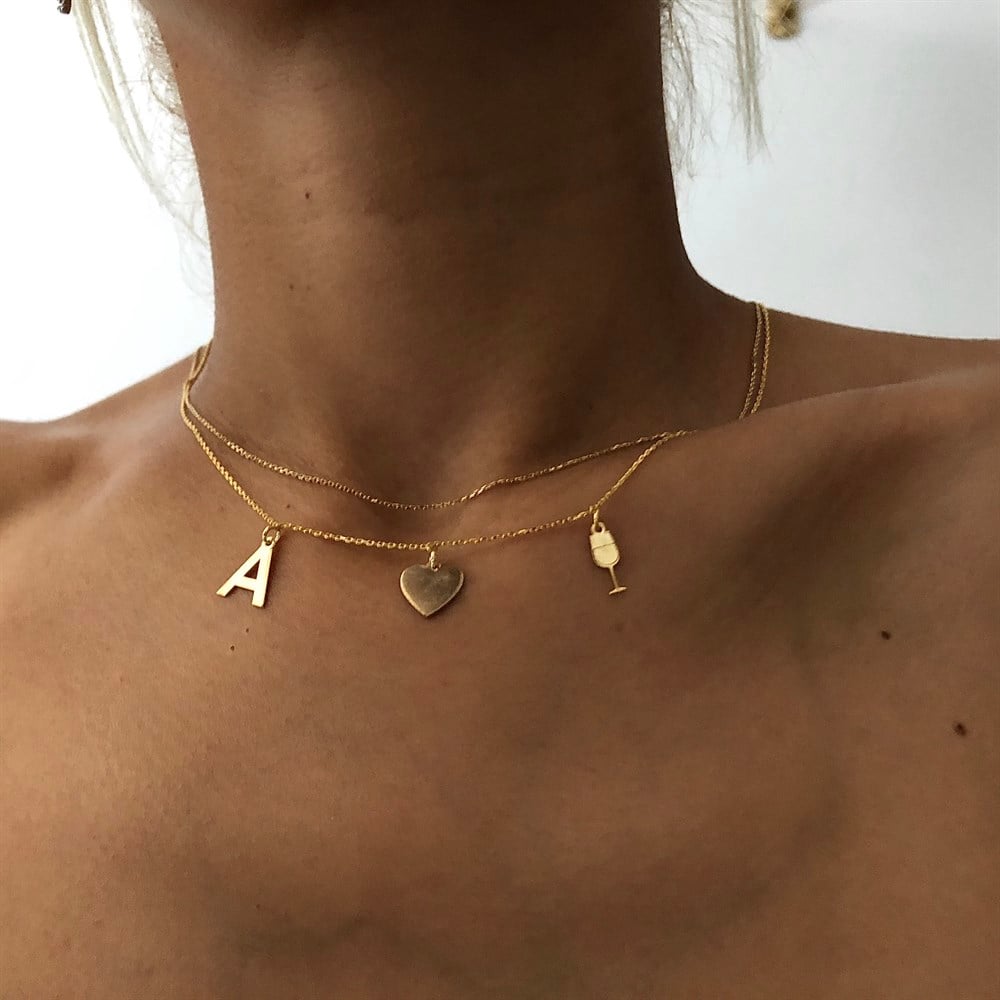 üç charmlı şans kolyesi İSTEDİĞİN CHARMI ÇİZDİR