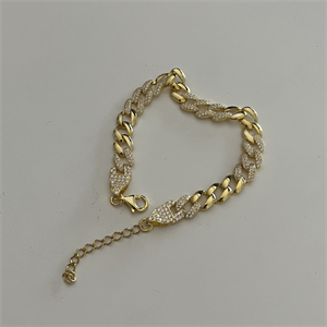 925 yarı taşlı hacimli bileklik cuban bracelet