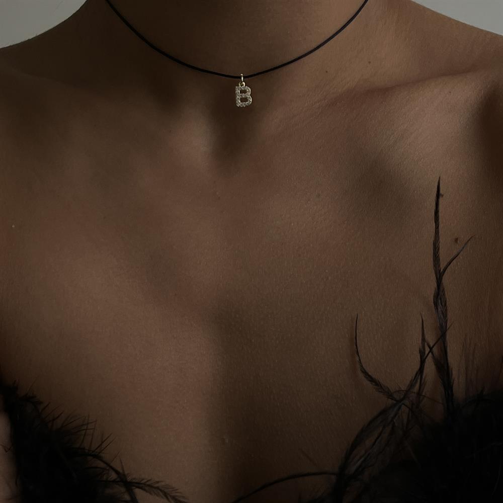 925 ayar gümüş harfli ip kolye