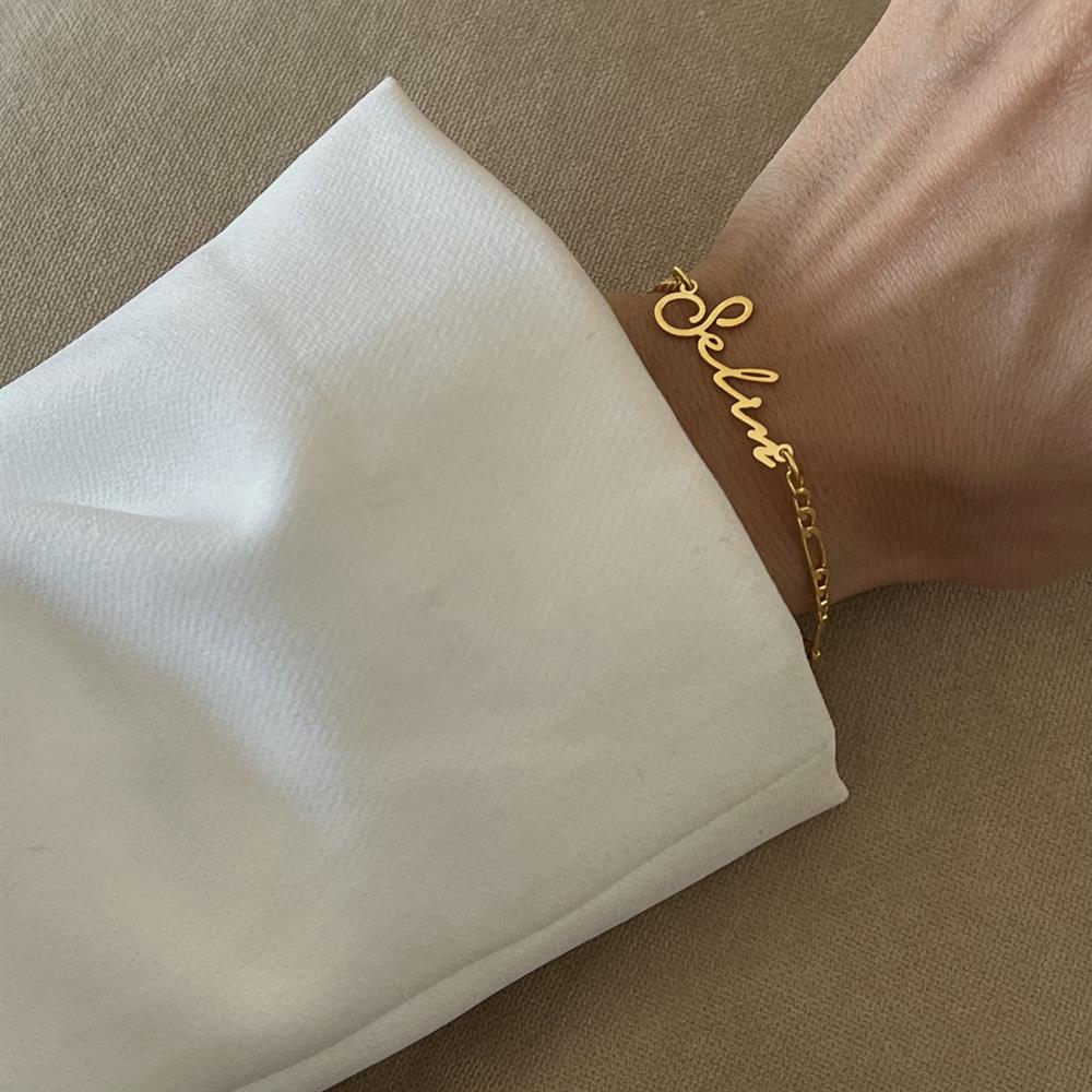 925 ayar gümüş isim bileklik