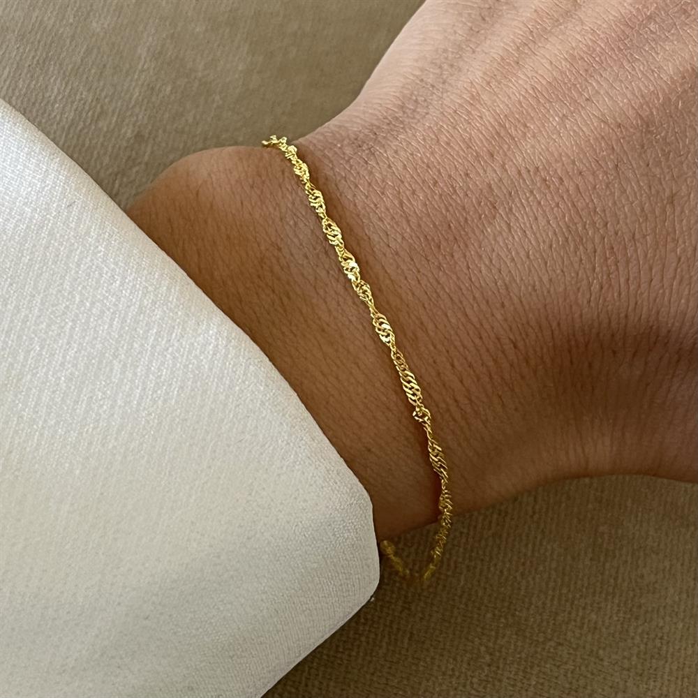 925 ayar gümüş kıvrımlı bileklik