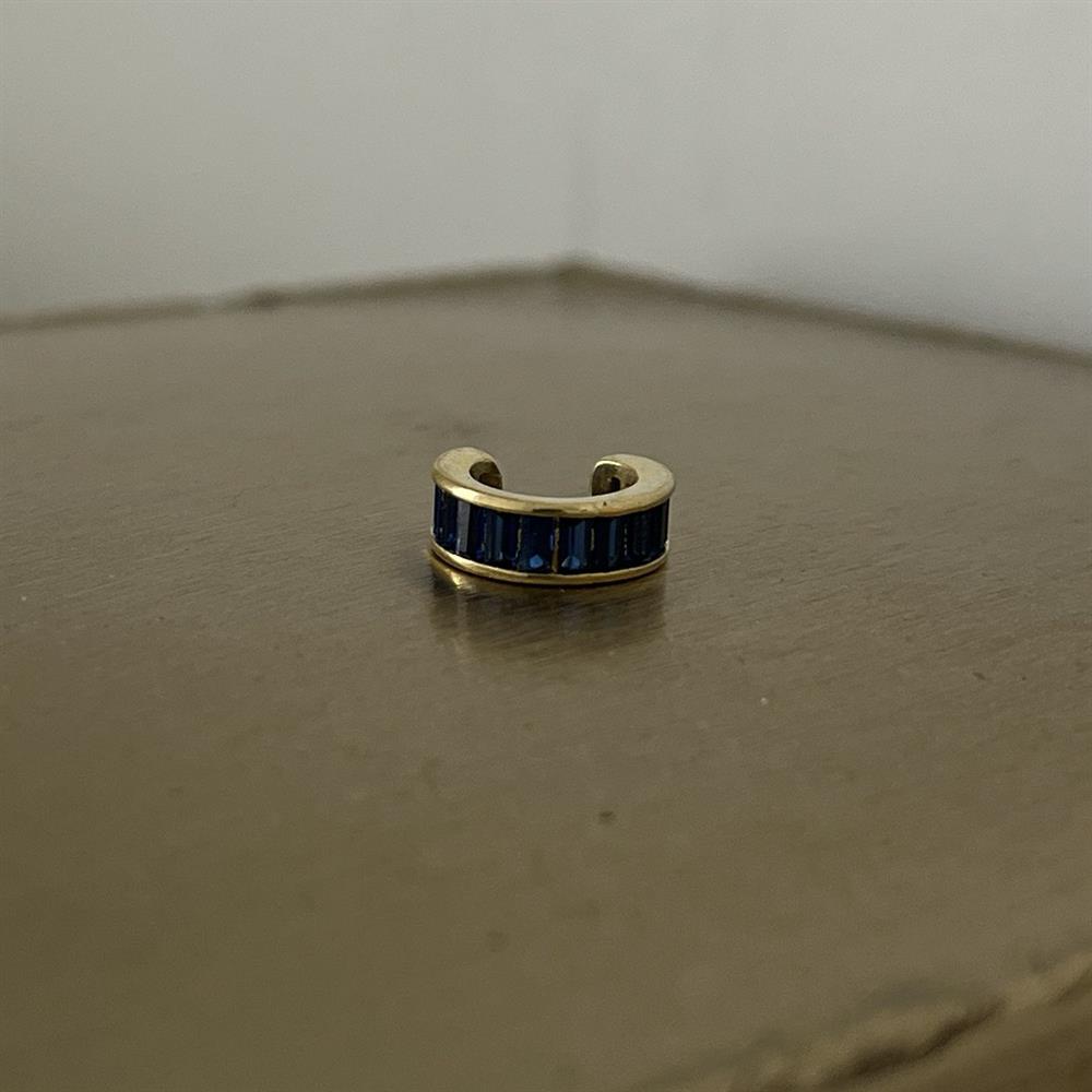 925 ayar gümüş lacivert taşlı ear cuff