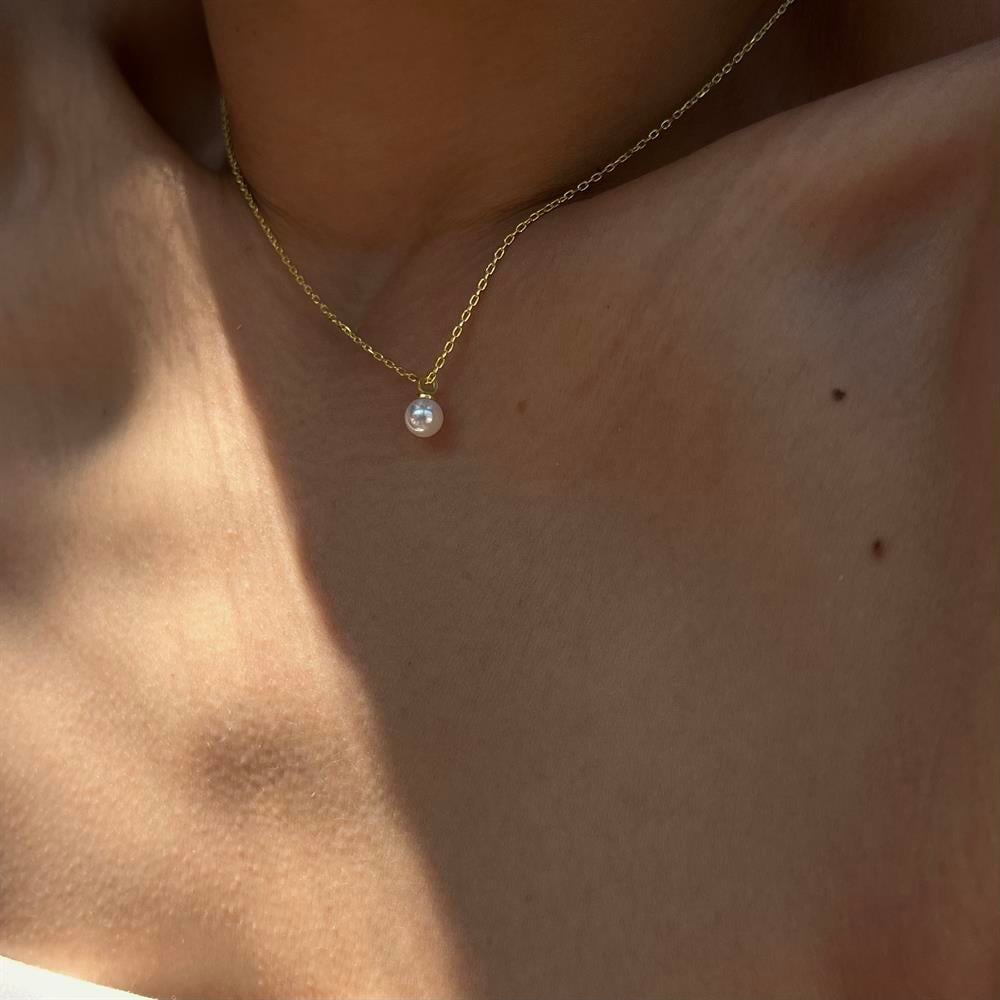 925 ayar gümüş mini inci kolye