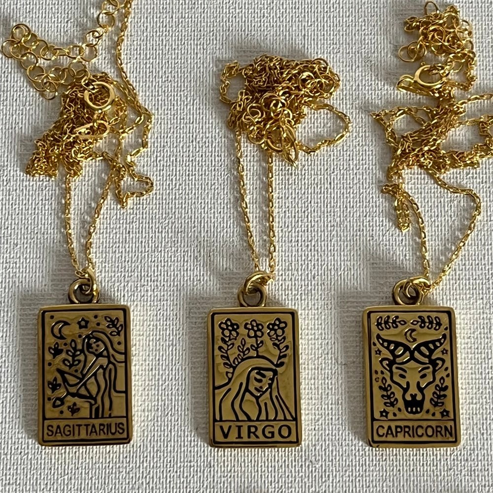 925 ayar gümüş tabela burç kolye