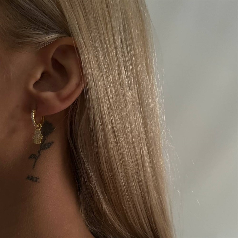 925 ayar gümüş taşlı fatma ana eli küpe