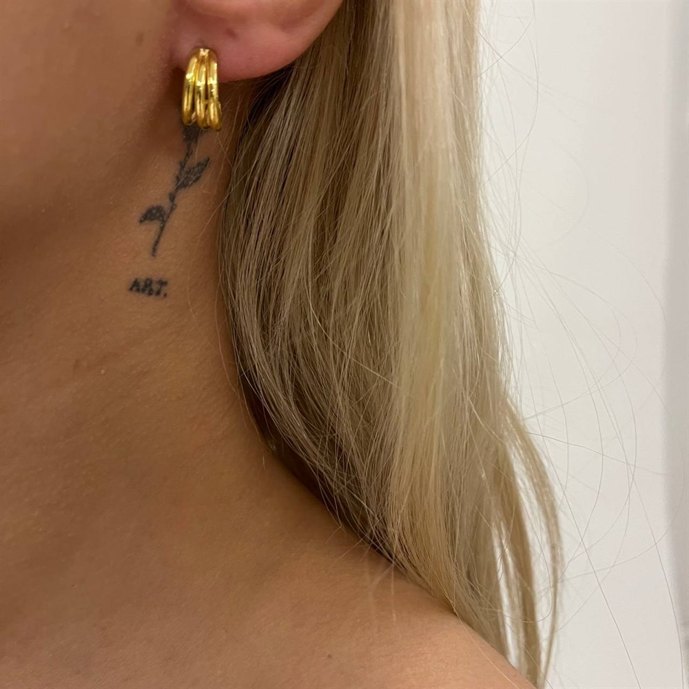 925 ayar gümüş üç halkalı küpe